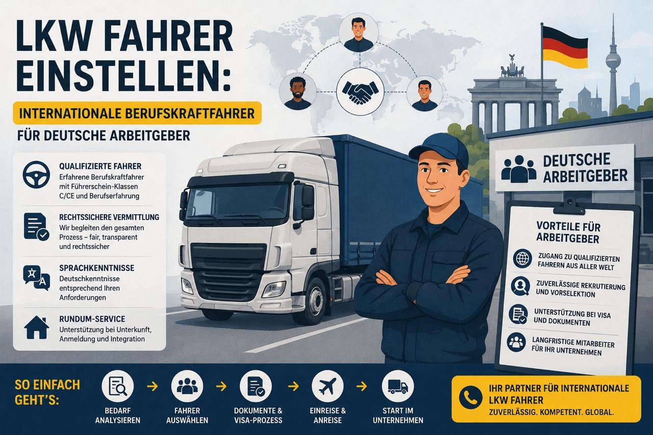LKW Fahrer einstellen: Internationale Berufskraftfahrer für deutsche Arbeitgeber